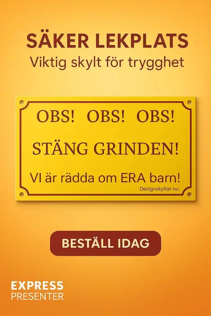 Stäng grinden skylt mått 200x120 mm - Express - presenter