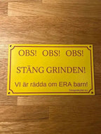 Stäng grinden skylt mått 200x120 mm - Express - presenter