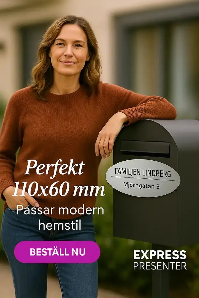 Stilren brevlådeskylt - Express - presenter