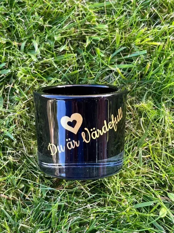 Svart ljuslykta – Du är värdefull | Present med budskap - Engwek.se